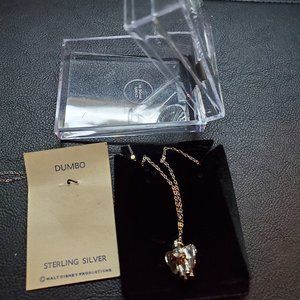 STERLING SILVER WALT DISNEY DUMBO VINTAGE PENDENT AND NECKLACE